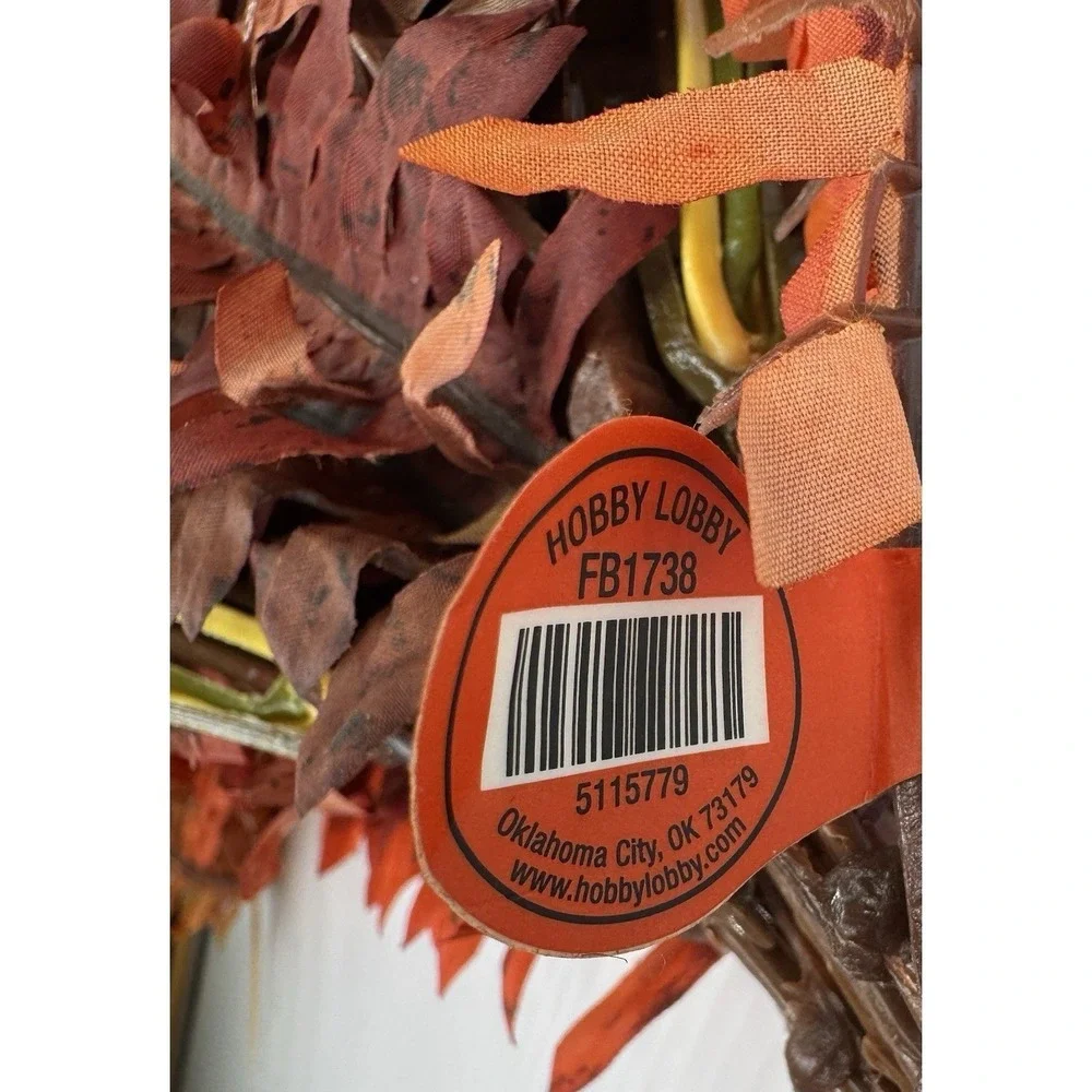 Hobby Lobby Set of 3 Orange Boston Fern Berry Bush Fall Autumn Faux Floral NEW